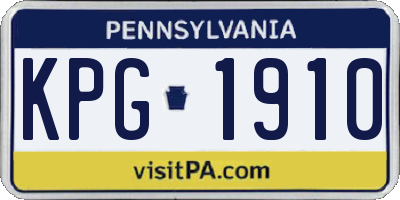 PA license plate KPG1910