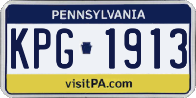 PA license plate KPG1913