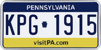 PA license plate KPG1915