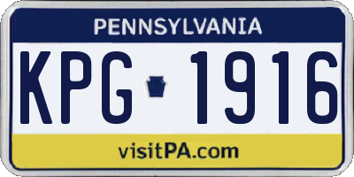 PA license plate KPG1916