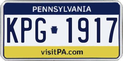 PA license plate KPG1917