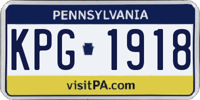 PA license plate KPG1918