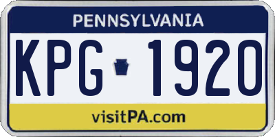 PA license plate KPG1920