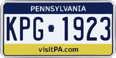 PA license plate KPG1923