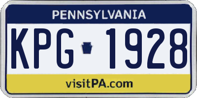 PA license plate KPG1928