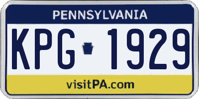 PA license plate KPG1929