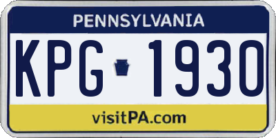 PA license plate KPG1930
