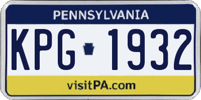 PA license plate KPG1932