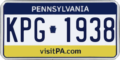 PA license plate KPG1938
