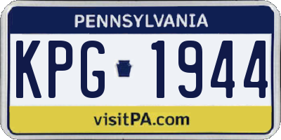 PA license plate KPG1944