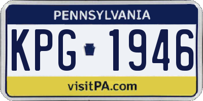 PA license plate KPG1946