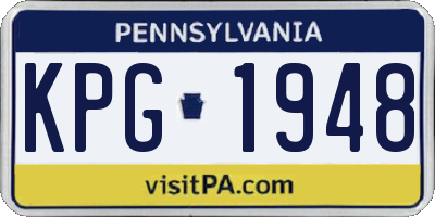 PA license plate KPG1948