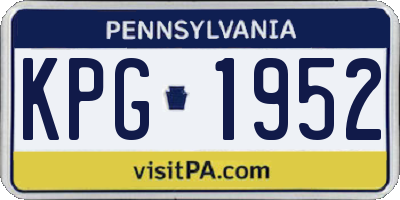 PA license plate KPG1952