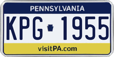 PA license plate KPG1955