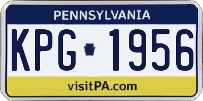 PA license plate KPG1956