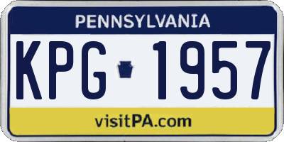 PA license plate KPG1957