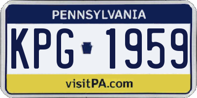 PA license plate KPG1959