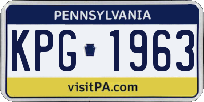 PA license plate KPG1963
