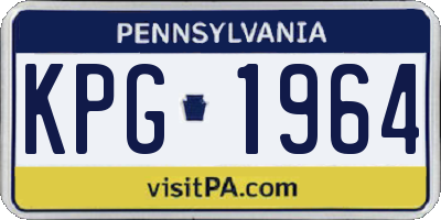 PA license plate KPG1964