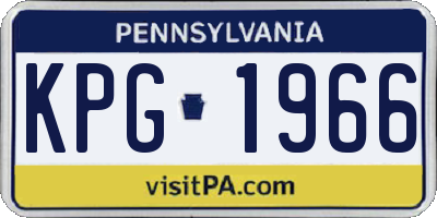 PA license plate KPG1966