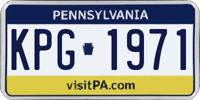 PA license plate KPG1971