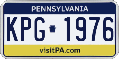 PA license plate KPG1976