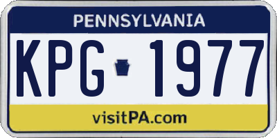 PA license plate KPG1977