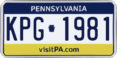 PA license plate KPG1981