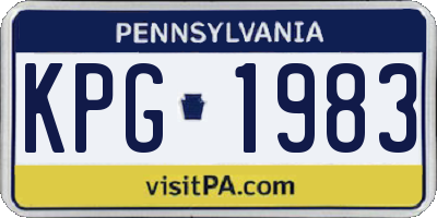 PA license plate KPG1983