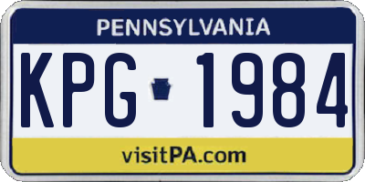 PA license plate KPG1984