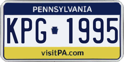 PA license plate KPG1995