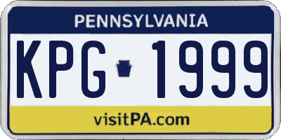 PA license plate KPG1999