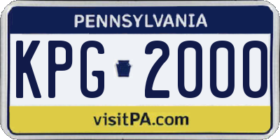 PA license plate KPG2000
