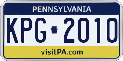 PA license plate KPG2010