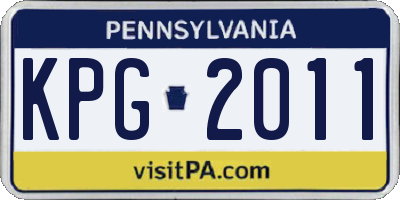 PA license plate KPG2011