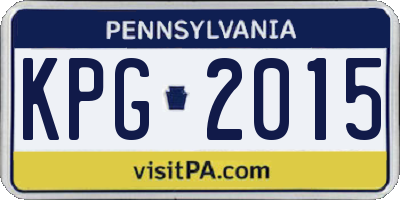 PA license plate KPG2015