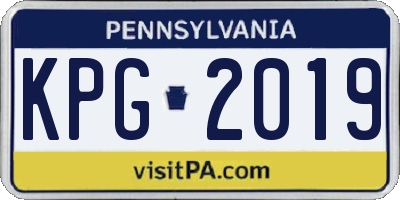PA license plate KPG2019