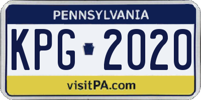 PA license plate KPG2020