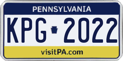PA license plate KPG2022