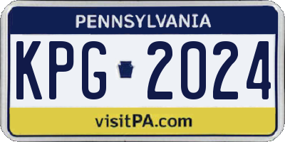 PA license plate KPG2024