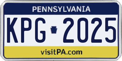 PA license plate KPG2025