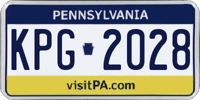 PA license plate KPG2028