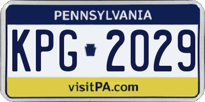 PA license plate KPG2029