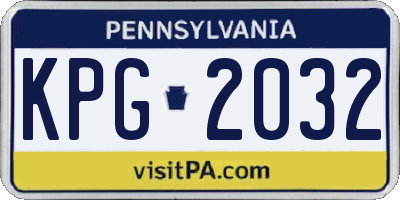 PA license plate KPG2032
