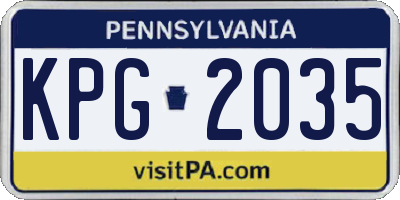 PA license plate KPG2035