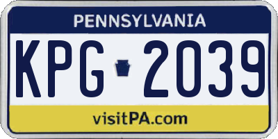 PA license plate KPG2039