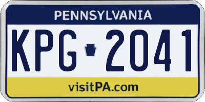 PA license plate KPG2041