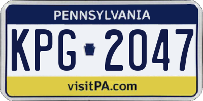 PA license plate KPG2047