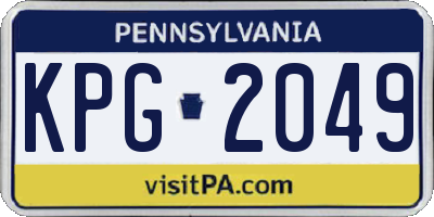 PA license plate KPG2049