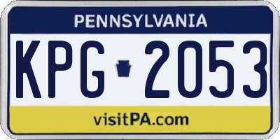 PA license plate KPG2053